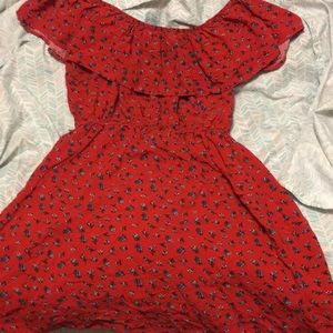 Red floral dress
